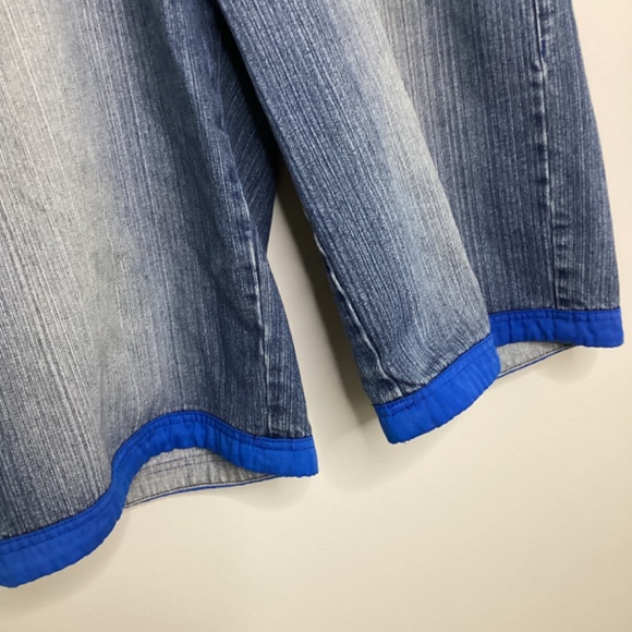 God Body Vintage Denim Shorts Y2K Hip Hop Blue Trim Mens 36 Retro Body Body Deni - Picture 3 of 10